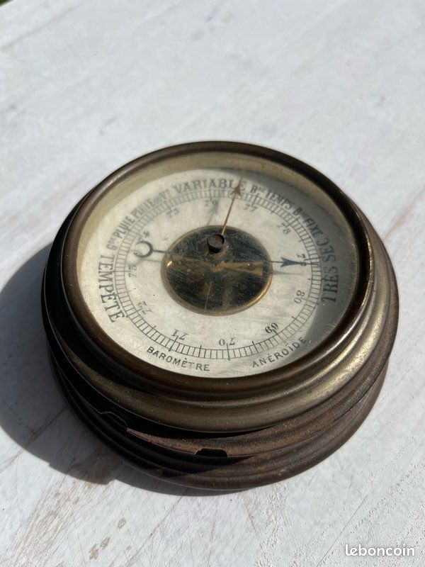 Baromètre Vintage CM – Anéroïde – Fabriqué En France – Avec Horloge (Très Bon état)