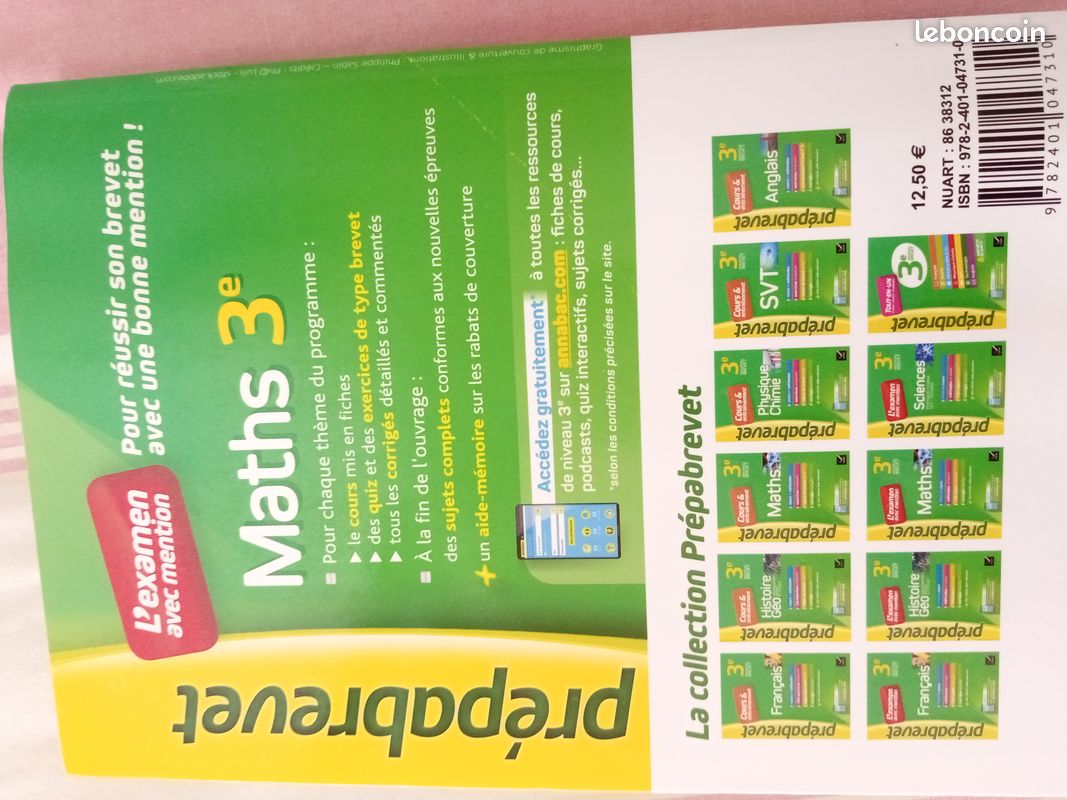2 livres de préparation du brevet : Prépa Brevet "Maths" et "Sciences" 3ème (image 2)