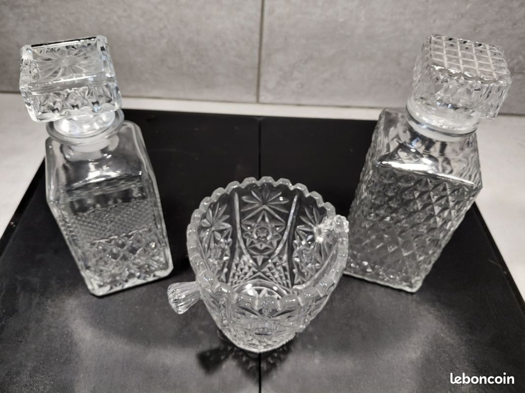 Ensemble whisky vintage – 2 carafes et seau à glace façon cristal (image 4)