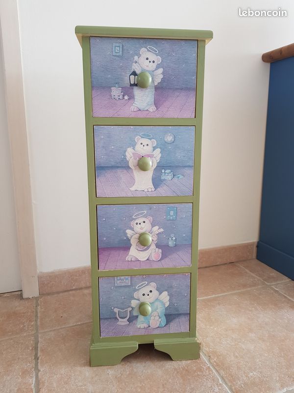 Meuble rangement nounours/anges 4 tiroirs (image 1)