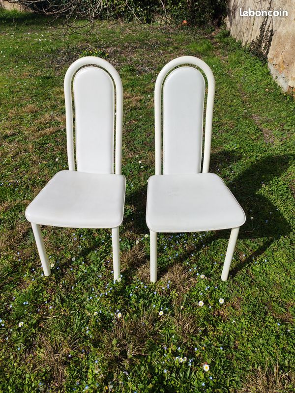 Chaise bois et cuir (image 2)