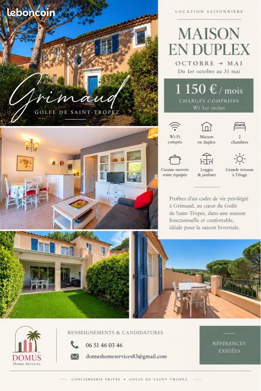 Maison 3 pièces 55 m² · à Grimaud · 55 m² · 1 150 €/mois