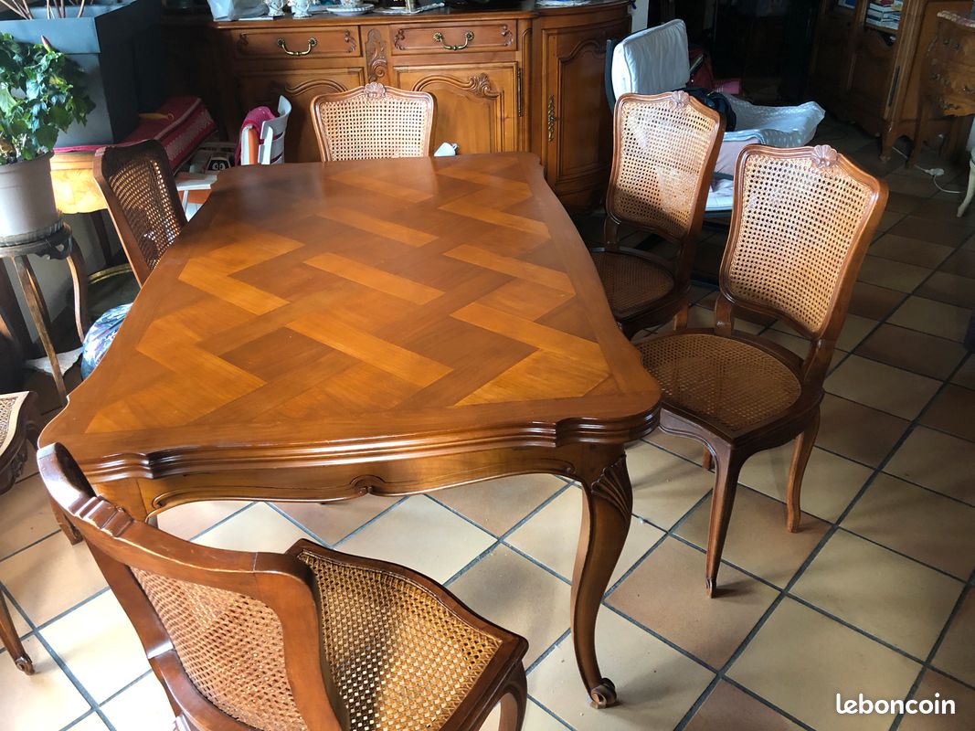 Table salle à manger + chaises style louis XV (image 1)