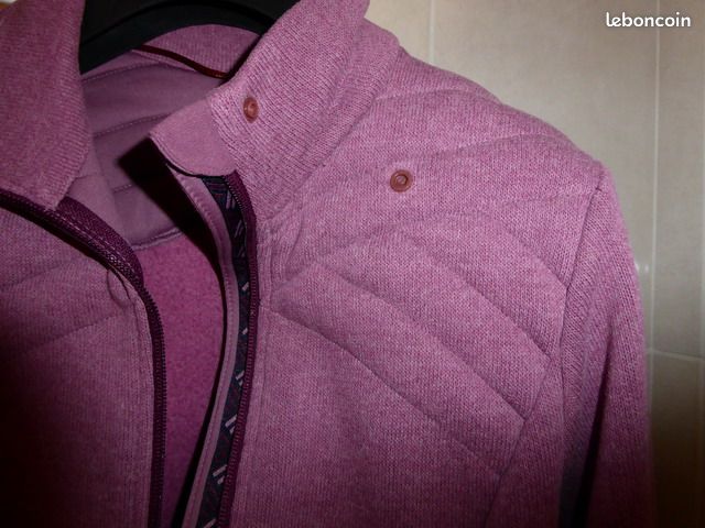 Gilet Femme Fuchsia Elle - Taille S, Col Ample, Occasion Très Bon état