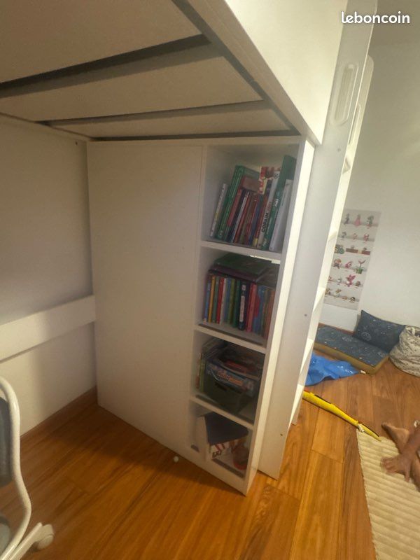 Lit en hauteur IKEA avec bureau étagère et placard (image 3)