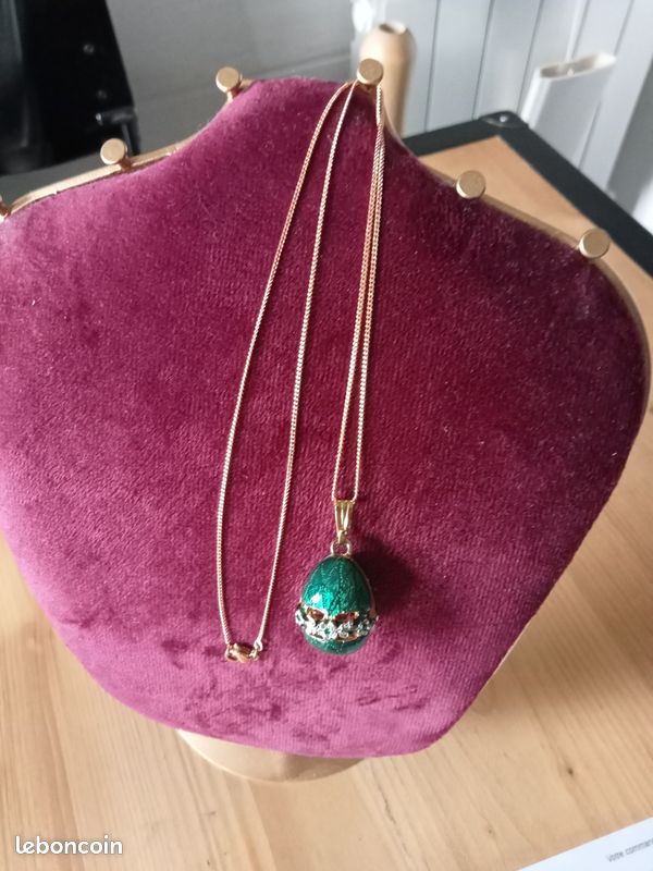 Pendentif Muguet - Oeuf Pendentif décoré perles