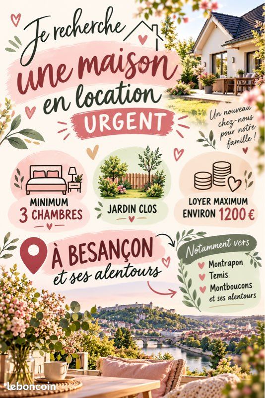 Maison 4 pièces 100 m² · à Besançon · 100 m² · 1 200 €/mois