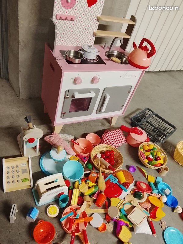Cuisine Enfant Dinette Bois Rose Fille Garçon Jeux Td-11414p Teamson Kids à Prix