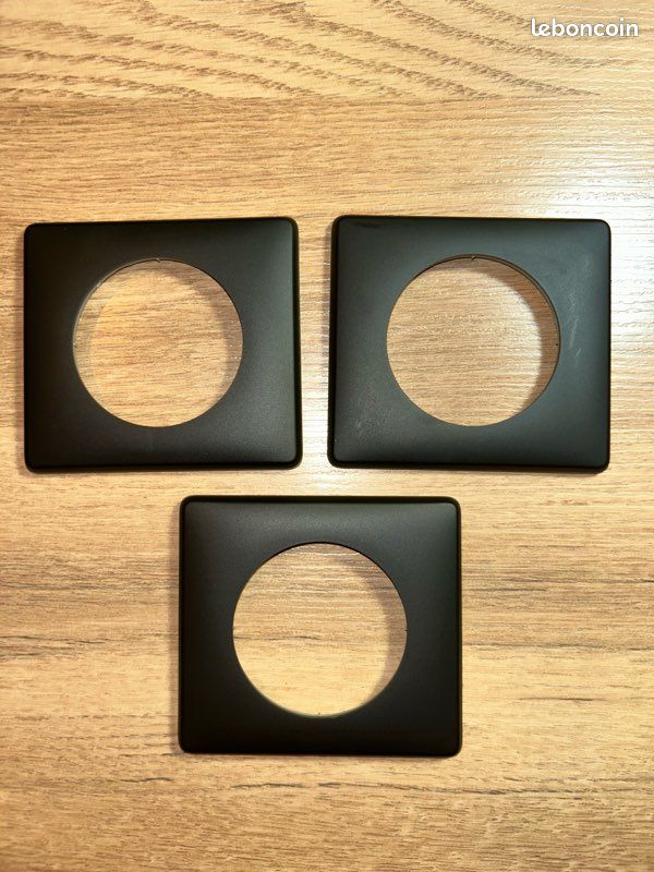 Lot de 3 plaques Legrand celiane poudré basalte 066741 (image 3)