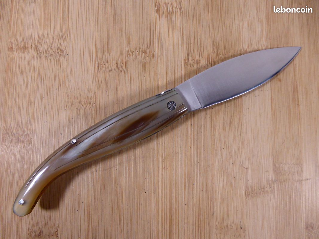 Couteau pliant régional SALADINI SCARPERIA "maremmano a foglia" corne ITALY Jamais SERVI (image 5)