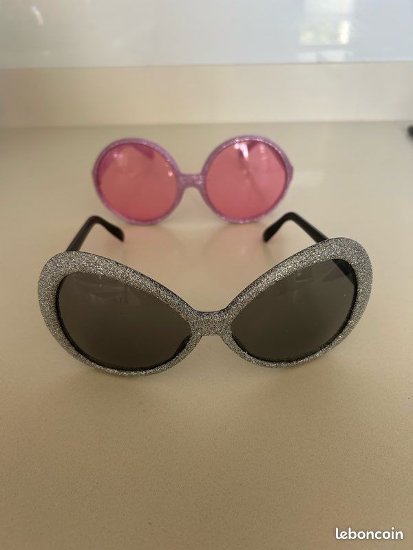 Lunettes de déguisement lot de 2 paires / fête à paillettes (image 2)