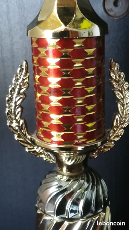 Coupe vintage métal chromé sur socle pierre – 29 cm – Fabrication française - Décoration