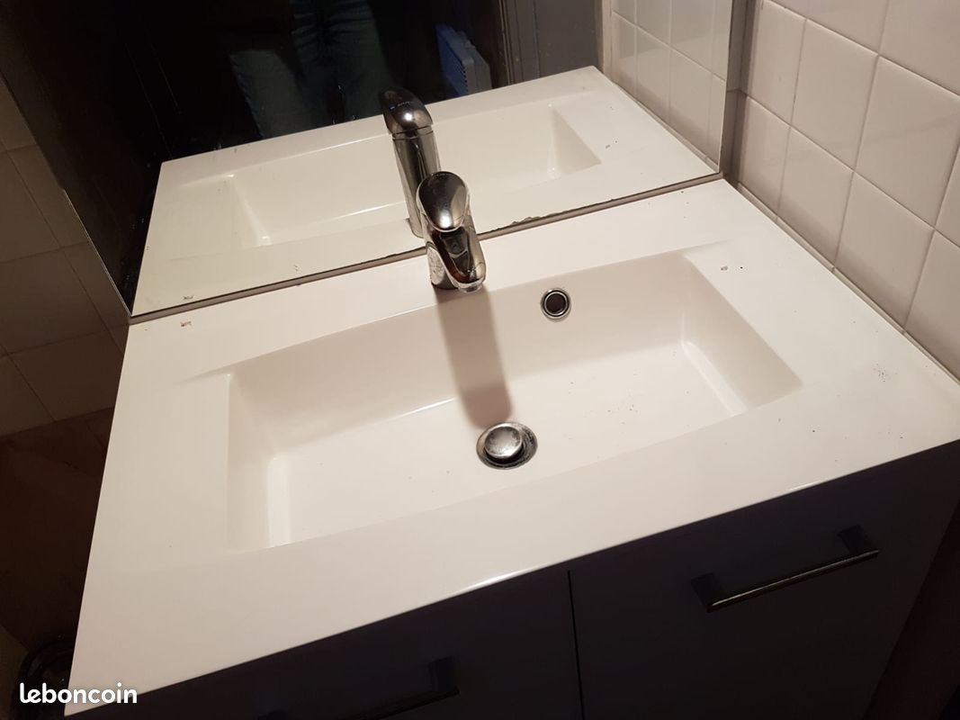 Ensemble meuble vasque et miroir salle de bain (image 2)