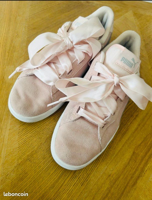 Basket puma rose noeud Chaussures
