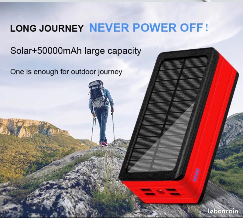 Banque d'énergie solaire portable de camping avec de fortes lumières LED (image 4)