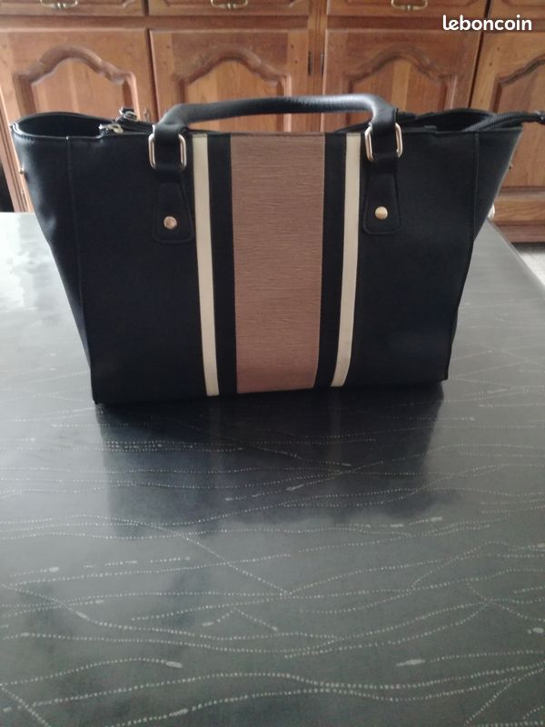 Sac cabas noir élégant multicompartiments – Très bon état (image 1)