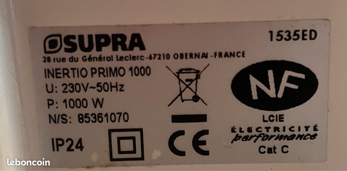 Supraenergy radiateur primo1000 (image 2)