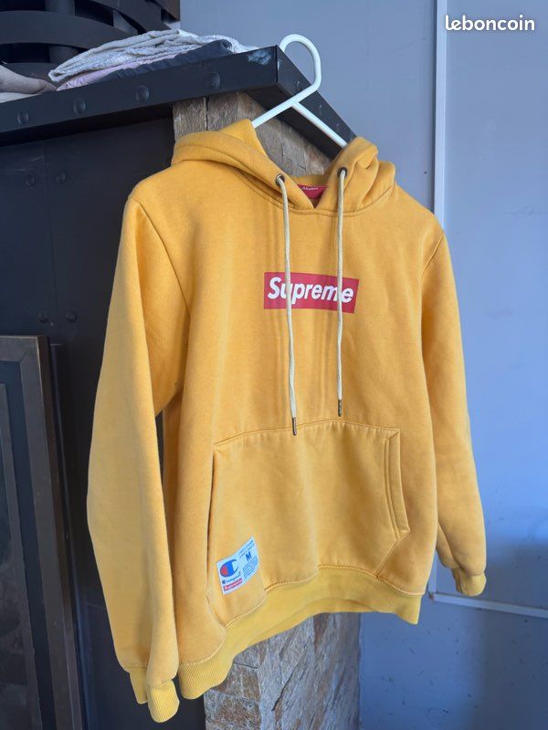 Yellow Sweat Supreme X Champion Hoodie Yellow Supreme X Champion