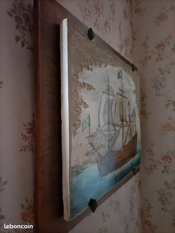 Tableau 3 mâts sur plâtre signé Murati (image 2)