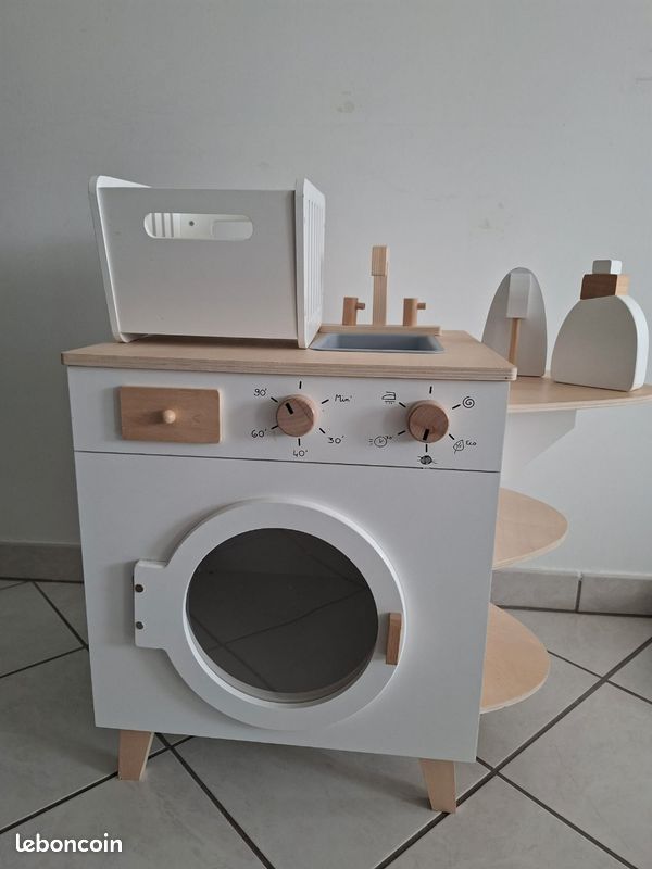 Machine à Laver En Bois PolarB – Jeu éducatif Avec Lavage, Séchage Et Repassage Pour Enfants Dès 3 Ans