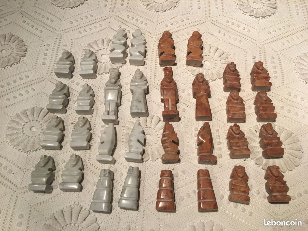 Jeu d’échecs / pièces en pierre thème Égypte , pharaons (image 1)