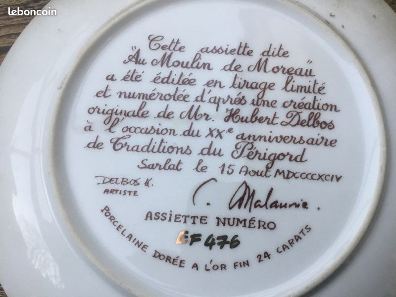 Assiette porcelaine et or fin (image 5)