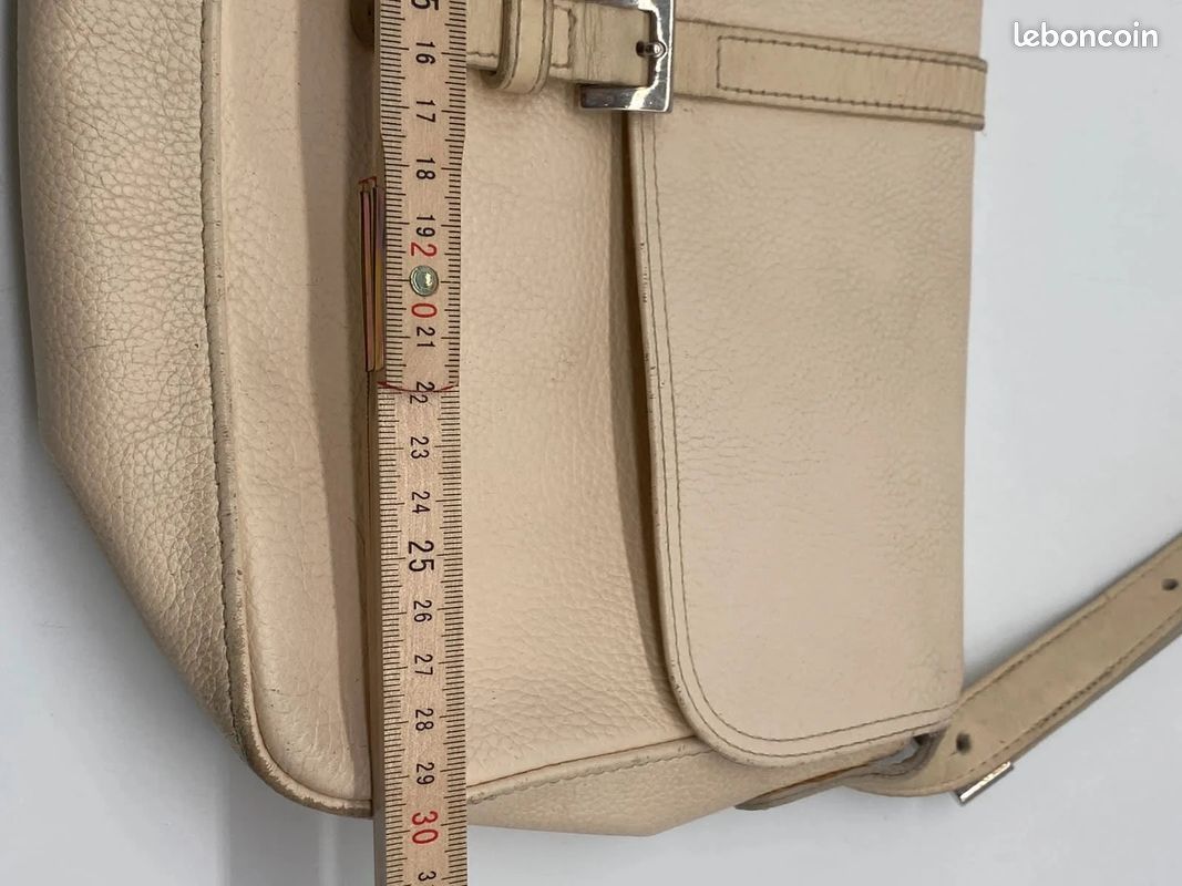 👜 Sac bandoulière Longchamp Paris en cuir beige – Made in France (image 14)