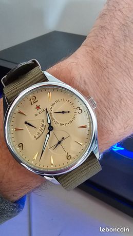 Montre Chronographe Mécanique Red Star 1963 - 38mm Pour Homme - Style Pilote Vintage