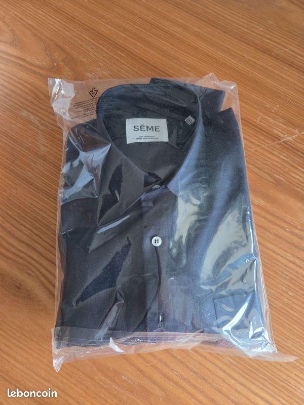 SÈME - La chemise en LIN - Homme - Taille S - bleu marine (image 2)