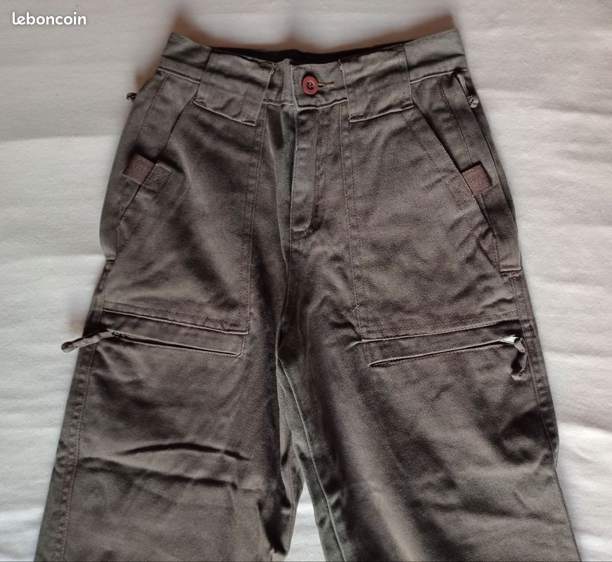 Pantalon 6 ans en coton épais marron (image 1)