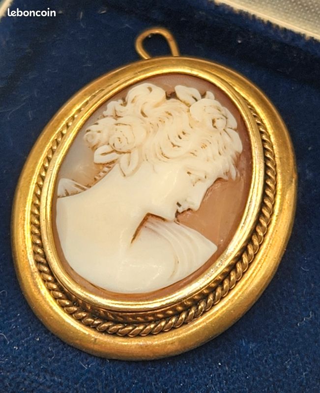 Broche Ancienne Camée - Bijou Vintage - Pendentif Ou Broche - Occasion