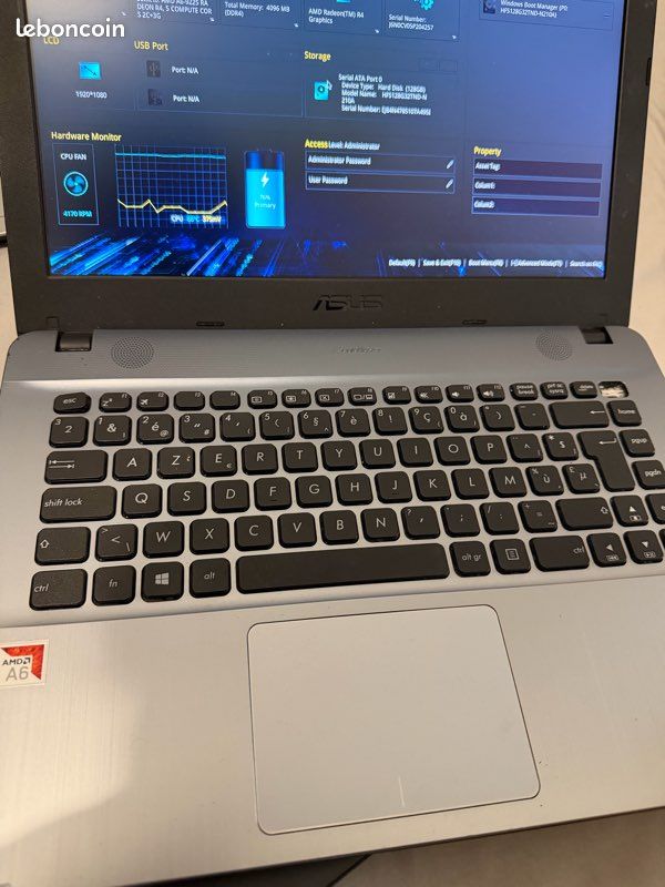 PC Portable ASUS 17” Full HD – AMD A6 / 4Go / 128Go – Bon état (image 5)