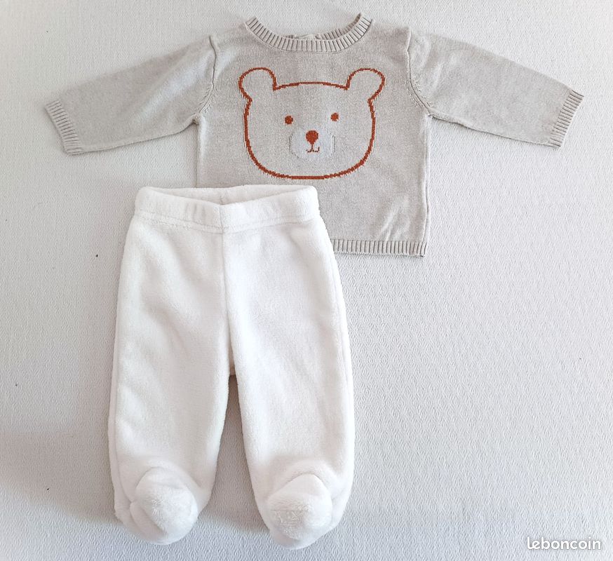 Kiabi Ensemble pull maille (Neuf) et pantalon chaud à pieds