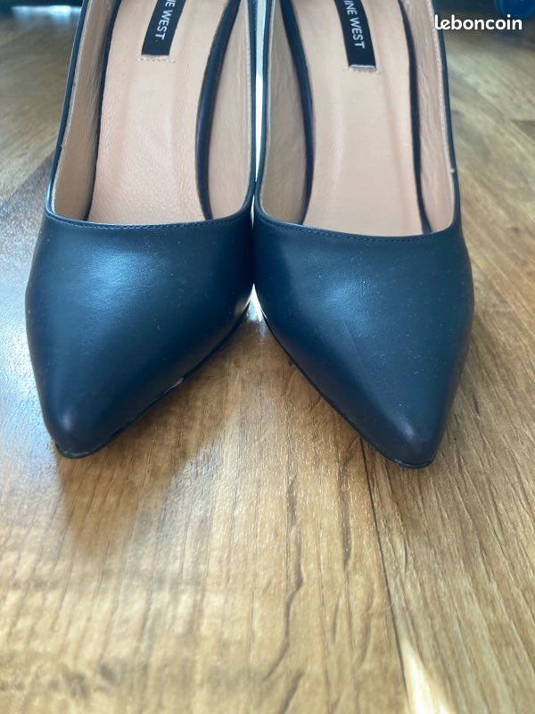 Talons Nine West Rollover Cuir Brillant Beige – Taille 38, Légèrement Usagés