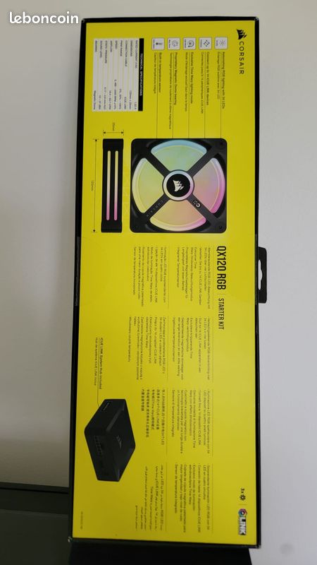 Kit de démarrage ventilateurs PWM 120 mm iCUE LINK QX120 RGB avec iCUE LINK System Hub (image 2)