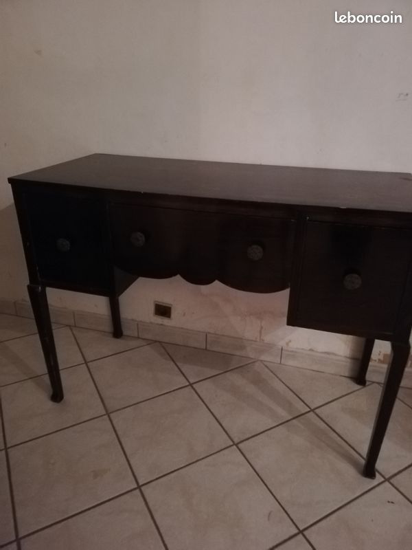 Bureau en bois exotique couleur acajou (image 2)