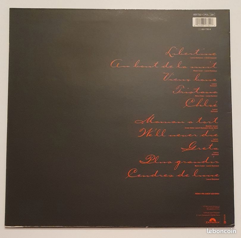 Mylène Farmer – Cendres De Lune - Vinyle, LP, Album, Réédition France 1987 (image 2)