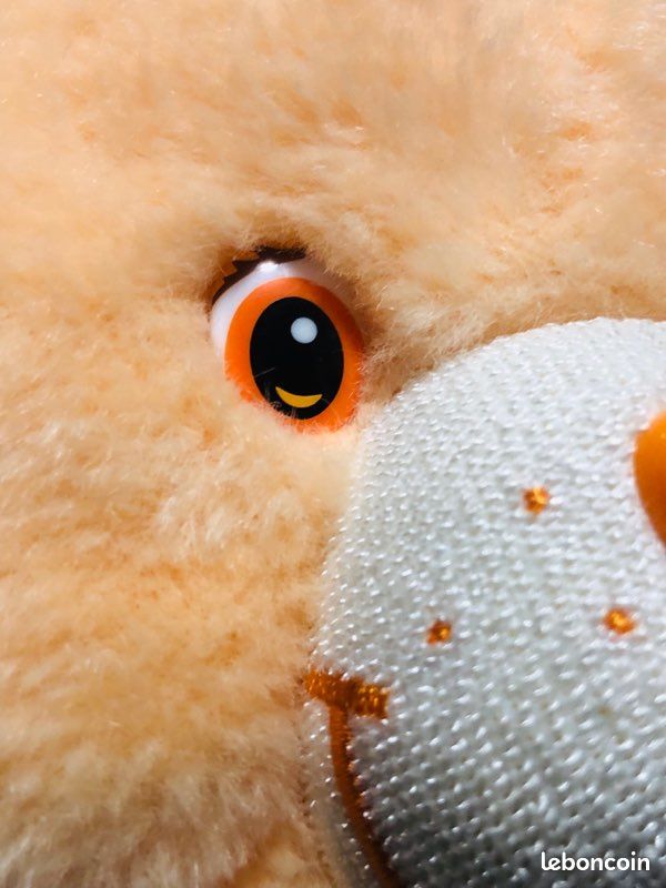 PELUCHE ANCIENNE - doudou BISOUNOURS orange CARE BEARS Grosbisous