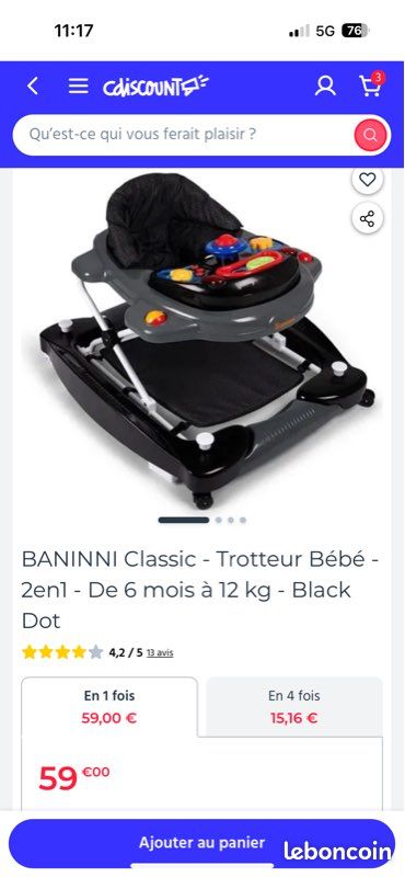 Mathématiques Comparateur Trotteur BÃ©bÃ© Trotteur Classic Baninni