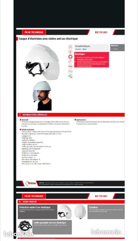Casque anti arc électricien (image 2)