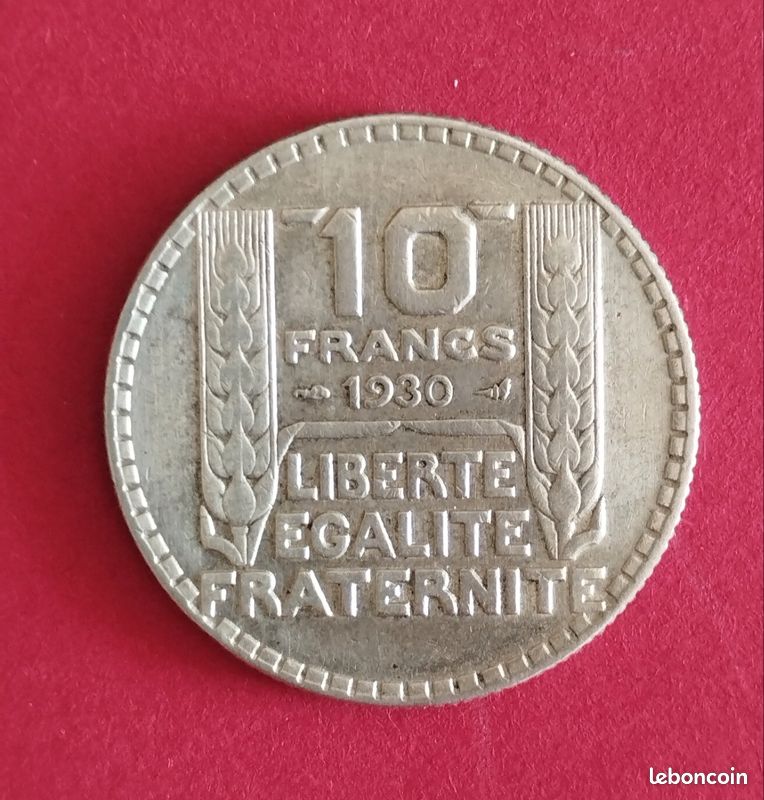 Broche Pièce De 10 Francs Turin En Argent Massif - Année 1930 - Occasion Vintage