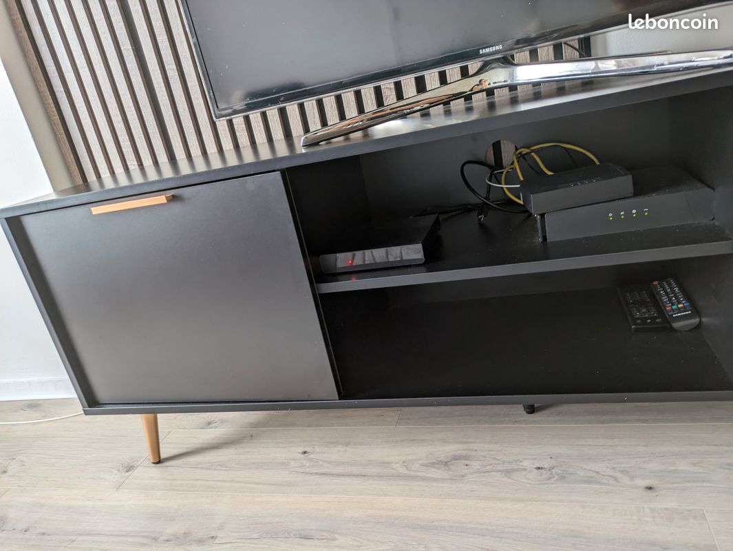 Meuble TV noir mat (image 1)