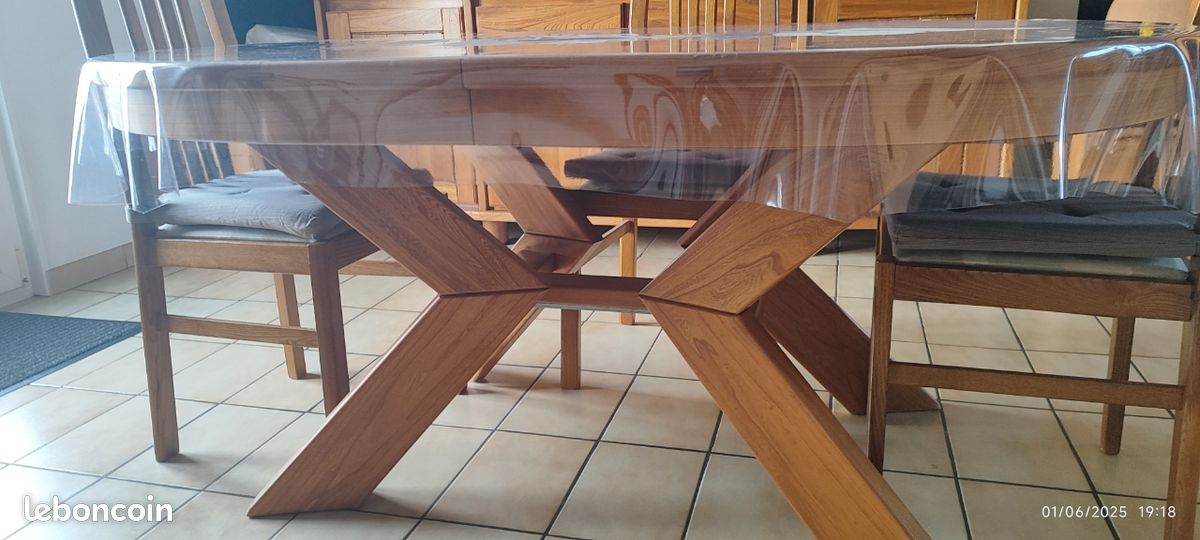 Table ovale en bois d' Orme Massif ACCUEIL 14 PERSNNES TRES SOLIDE (image 9)