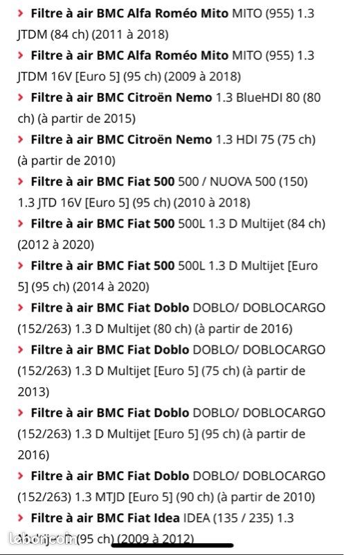 Filtre à air sport BMC réf:fb616/20 (image 3)