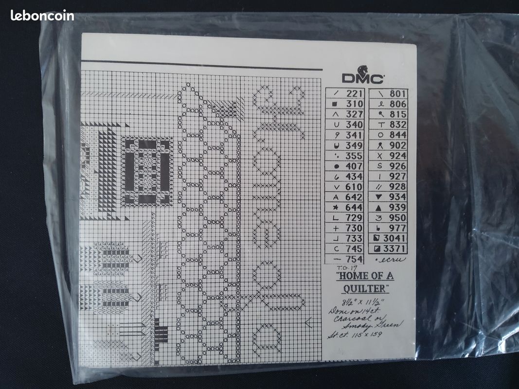 RARE Grille de points comptés : Told In A Garden - T.G. 17 “Home of a Quilter” (Designed by Marilyn Leavitt-Imblum) - 1986 (image 3)