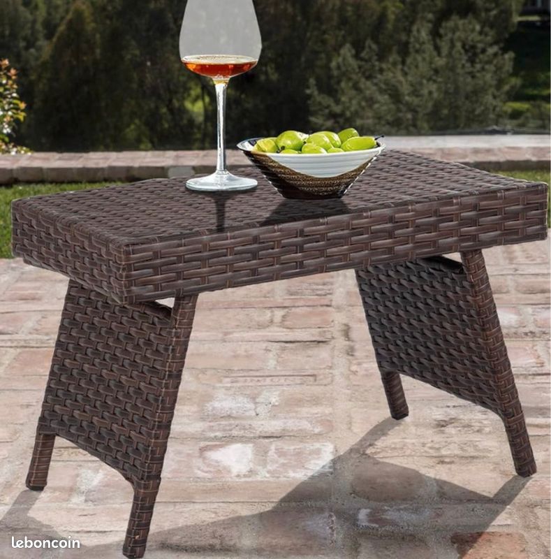 Table Basse de Table Thé Table Pliante Table en Osier Jardin Table Basse Table de Salon en rotin Meubles de Jardin en rotin (image 1)