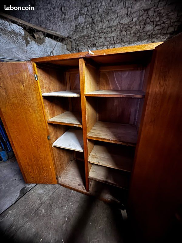 Armoire bois vintage / penderie – bon état (image 10)