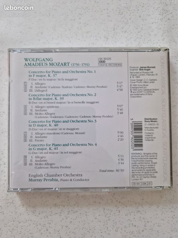 MURRAY PERAHIA_Mozart Piano Concertos Nos.1-4 (image 2)