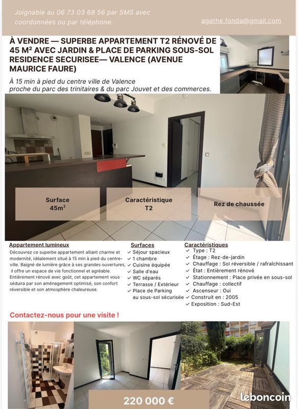 Appartement 2 pièces 45 m² · à Valence · 45 m² · 220 000 €
