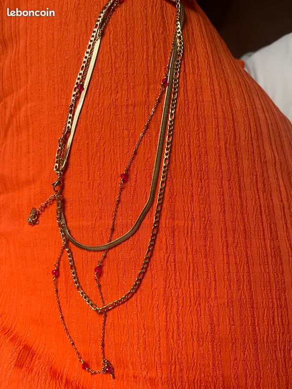 Collier acier inoxydable perle (image 1)
